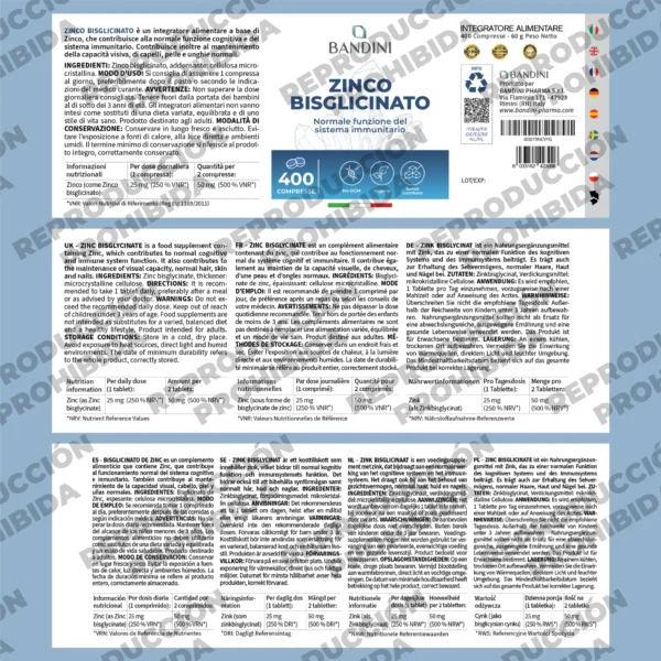 Suplemento de bisglicinato de zinc