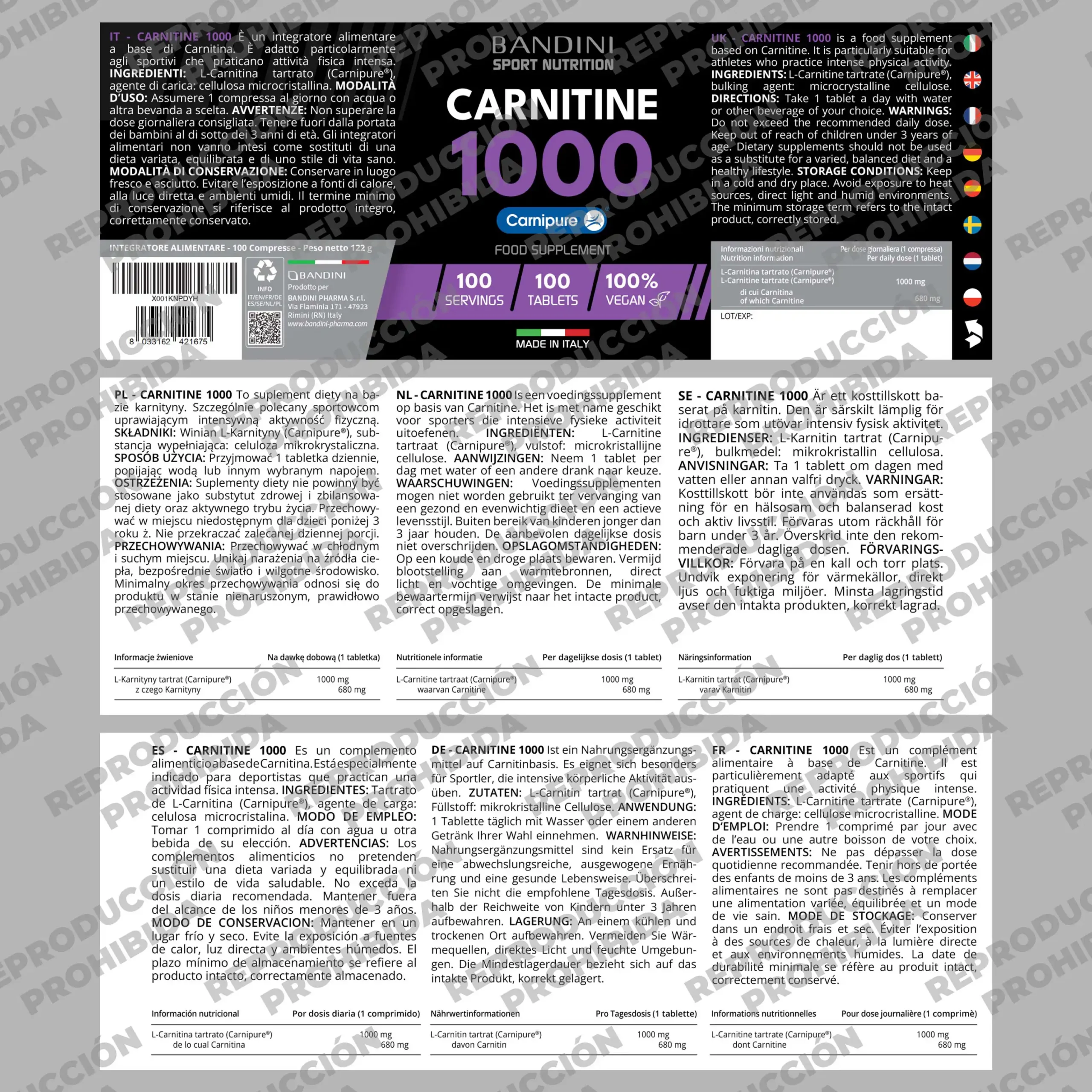 l carnitine injection 500mg Carnitina 1000 Carnipure®- 100 Comprimidos