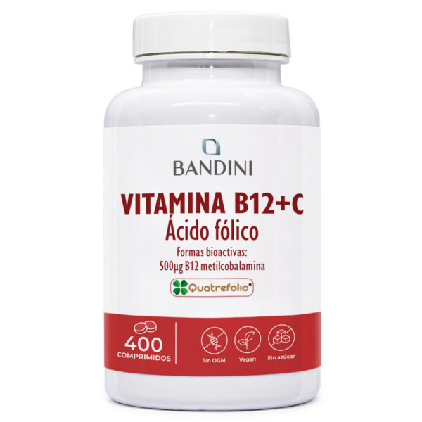 Vitamina B12 + ácido fólico + vitamina C – 400 comprimidos